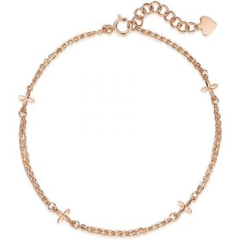 [해외] FANCIME 팔찌 K18 핑크 골드 콰트레포일 클로버 2개 체인 18K 크리스마스 로즈 279350