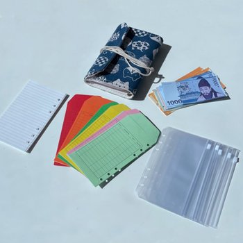 6공 현금 생활 저축 챌린지 세트 바인더 다이어리 지갑 [냥비서 생활비 영수증 카드 머니 포켓]