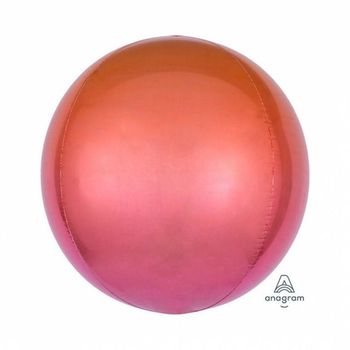 TBZ PWM-DK 오브옹브레은박풍선(레드오렌지)생일풍선