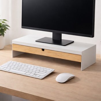 비카 ELLOVEN 엘로벤 모니터스탠드+서랍장 47x26cm 모니터받침대 커피캡슐보관함