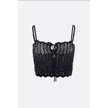 SAINT LAURENT 포인텔 니트 크롭탑 817777Y76VX1000
