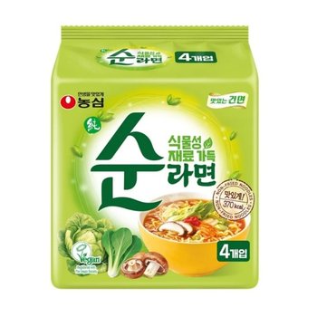 농심 식물성 재료 가득 순라면