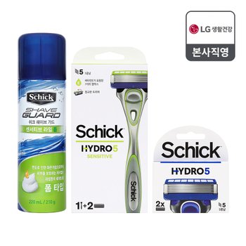 쉬크 하이드로5 베이직 센서티브 키트(기1+날2입)+베이직 날 2입+센서티브 라임폼 210g증정