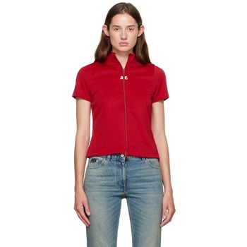 25 FW 쿠레주 레드 인터로크 트랙수트 탑 252783F097006 144775820