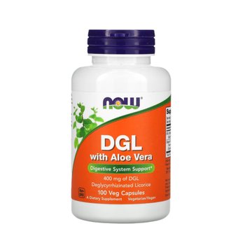 [해외] 나우푸드 DGL 알로에베라 함유 400mg 감초추출물 식물성 100베지캡슐, 1통 미국직구