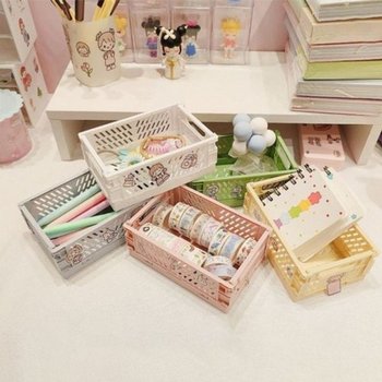 접이식 수납 박스 정리함 배열 소형 접이식바스켓 미니바구니 소품함 폴딩박스