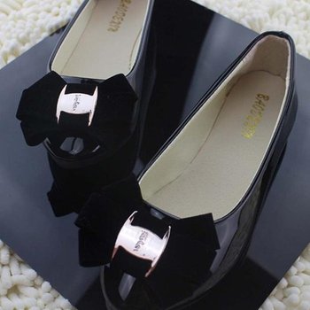 검정리본 구러블두 여성플렛슈즈 편한구두 단화 로퍼