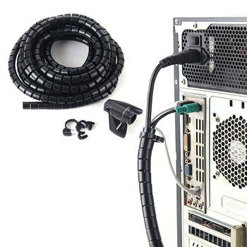 중국OEM 케이블선정리 전선정리 길이5M 폭20mm 블랙/선정리 케이블보호 컴퓨터 전선커버 전선정리타이 전기선정리