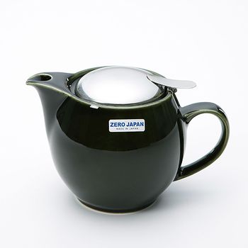 제로재팬 도자기 라운드티팟 2인용 450ml 안티크그린