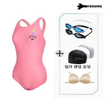 여성 스마일 원피스수영복 세트 코랄 LS2F201-CR-SET
