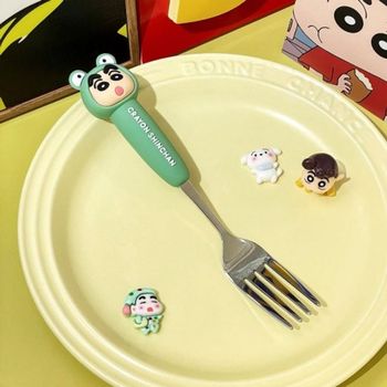 짱구 캐릭터 욱일기 다기능 식기 피규어 장난감 그린 포크 피규어숟가락 캐릭터포크