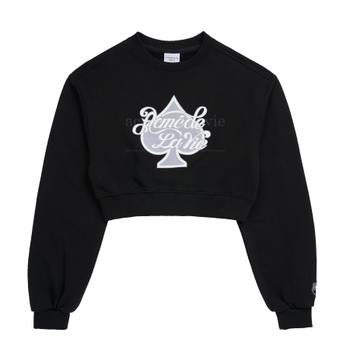 [신세계백화점][아크메드라비] SPADE SCRIPT LOGO CROP TOP SWEAT SHIRT BLACK-스페이드크롭맨투맨