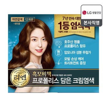 리엔 흑모비책 프로폴리스 염색약 12회분(480g) 자연갈색 x 1개