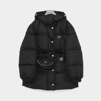 프라다 26FW 삼각로고 리나일론 포켓 벨티드 후드 패딩 여성 자켓 29X966 1WQ8 F0002