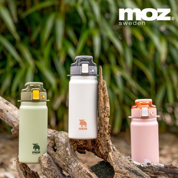 MOZ스웨덴 포스코 316 항균스텐 원터치 손잡이 보온보냉병 빨대 초등학생 텀블러 물병 600ml
