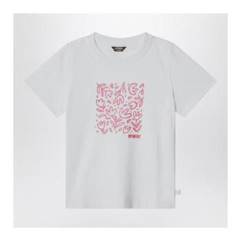 케이웨이 White Melis T shirt with glitter print K2151QW-BCO/XM_KWAY-001_621-1..
