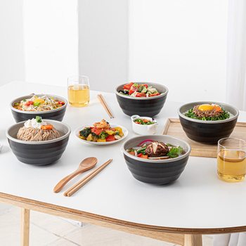 한끼면기 우동기 라면그릇 떡국그릇 5P 세트 그레이