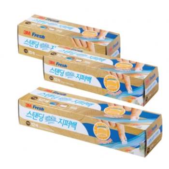 3M 스탠딩 슬라이드 지퍼백 대 12매