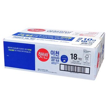 CJ 햇반 이천쌀밥 210g 18개 탕비실 가성비 간식