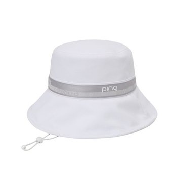 여성 로고 라인 버킷햇 121E3CP055_WH_IC