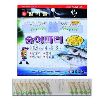 숭어 전어 파티 훌치기 바늘 카드 어피 묶음 채비 원투 루어 바다