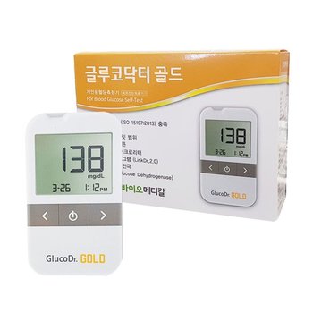 글루코닥터골드 혈당측정기+혈당시험지 4통(총200매)