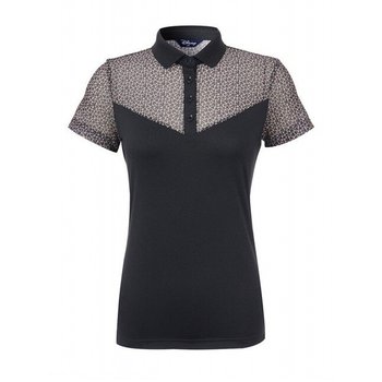 [본사]  여성 망사 배색 반팔 카라 티셔츠 DL2LTS034