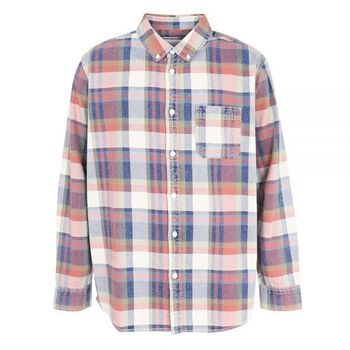 ELKEX 맨즈 롱슬리브 셔츠 EKM5FA0005 BLXRE -블루 레드 881046