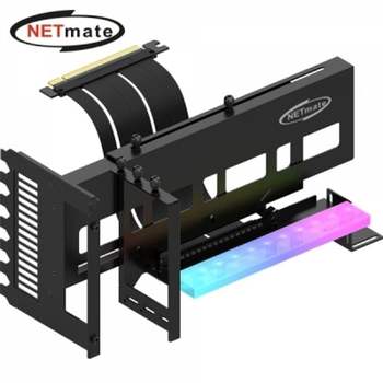 강자 QL19OZ84 넷메이트 PCI-E 4.0 라이저 케이블 ARGB 지지대 키트 (블랙) (EZDIY-FAB) NM-HPI3