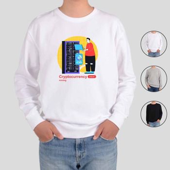 헤비맨투맨 전색상 가상화폐 코인 블록체인 그림 프린트티셔츠