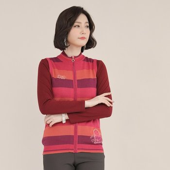 애비뉴투지 엄마옷 울 하트 무지개 여성 봄 가을 겨울 골프 가벼운 조끼 V10012 50대 60대