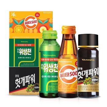 광동 현대인 필수품 파워업 30병 세트 (비타500 10병 + 위생천 10병 + 헛개파워 10병)