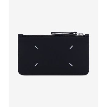 4 스티치 스무스 & 사피아노 레더 슬롯 지퍼 카드 홀더 - 블랙 SA1VX0008P4745T8013 149351640