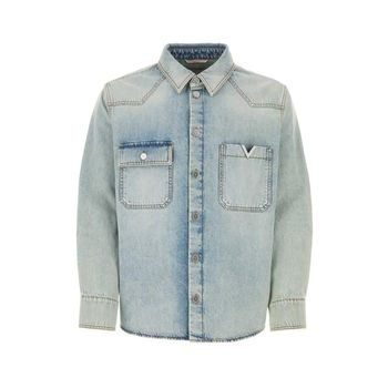 발렌티노 남성 가라바니 라이트 블루 데님 셔츠 145237261