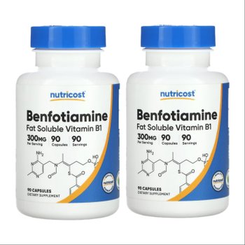 [해외] 뉴트리코스트 벤포티아민 지성용 비타민B1 300mg 90캡슐 X 2통