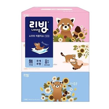 삼정펄프 리빙 소프트 미용티슈 180매X3개입 3개 티슈 갑티슈 각티슈 두루마리화장지