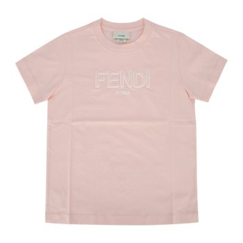 펜디 키즈 키즈 화이트 Jersey 반팔 티셔츠 JUI2027AJ F0TU9