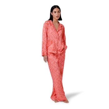 [해외] 빅토리아시크릿 Tabitha 새틴 롱 파자마 세트 - 핫 Coral/Dianthus 핑크 10695789