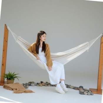 캠핑 그네 의자 2인용 캔버스 해먹 휴대용 파우치 야외용 그물침대