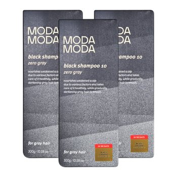 모다모다 블랙 샴푸 제로 그레이 염색 새치 300g 3개