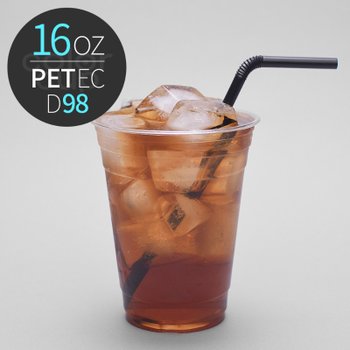 [소분] 480ml (16온스) PET 98파이 EC 투명컵 50개
