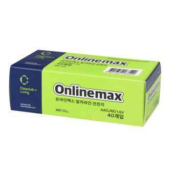 크린랩 온라인맥스 알카라인 건전지 AA 40입