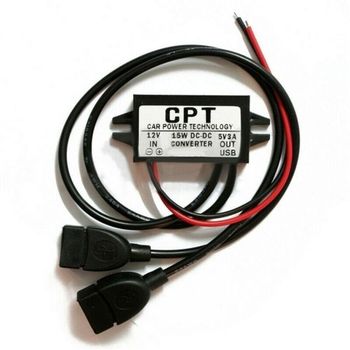 파워듈 767ORV06 3A to 5V DC 듀얼USB15W컨버터 전압감소기 12V