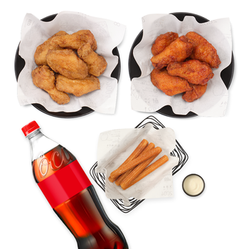 간장싱글윙(6pcs)/레드싱글윙(6pcs)+교촌X노티드츄러스+콜라1.25L