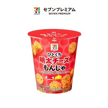 [해외] 일본 세븐일레븐 프리미엄 편의점 한입크기 명란 치즈 몬자야끼맛 스낵 70g