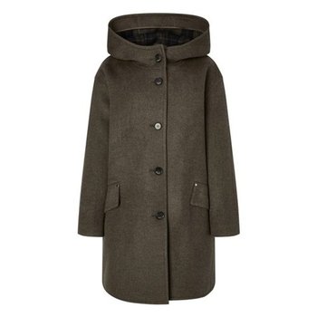 헤지스 여성 카키 포켓배색 울 하프코트  (HSCO5D983K2)