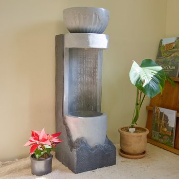 비탈로 석담정 워터폴 오브제 분수대 인공 폭포 실내 천연 가습기 분수 장식 풍수 인테리어