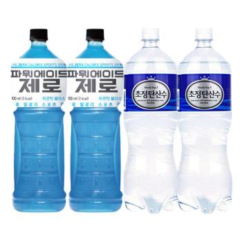 [한번에먹자] 파워에이드 제로 1.5L 2개 + 초정탄산수 1.5L 2개 / 총 4개 (S12880188)