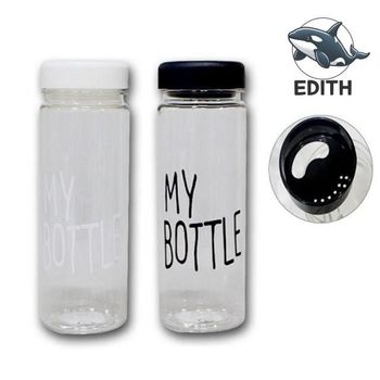 세련된 유리물병 500mL 텀블러 휴대용 뚜껑물병 뚜껑물통 보틀병 투명물병