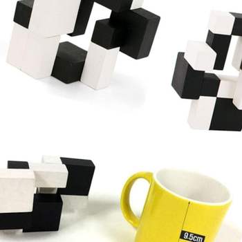 플레이어블 아트큐브 화이트 장난감블록 아동 블록쌓 밸런스 큐브 원목 사고력